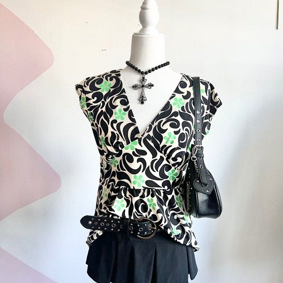 Tops - Y2K Babydoll Top, Grunge, 2000s, Trendy, Large,‎ Vintage